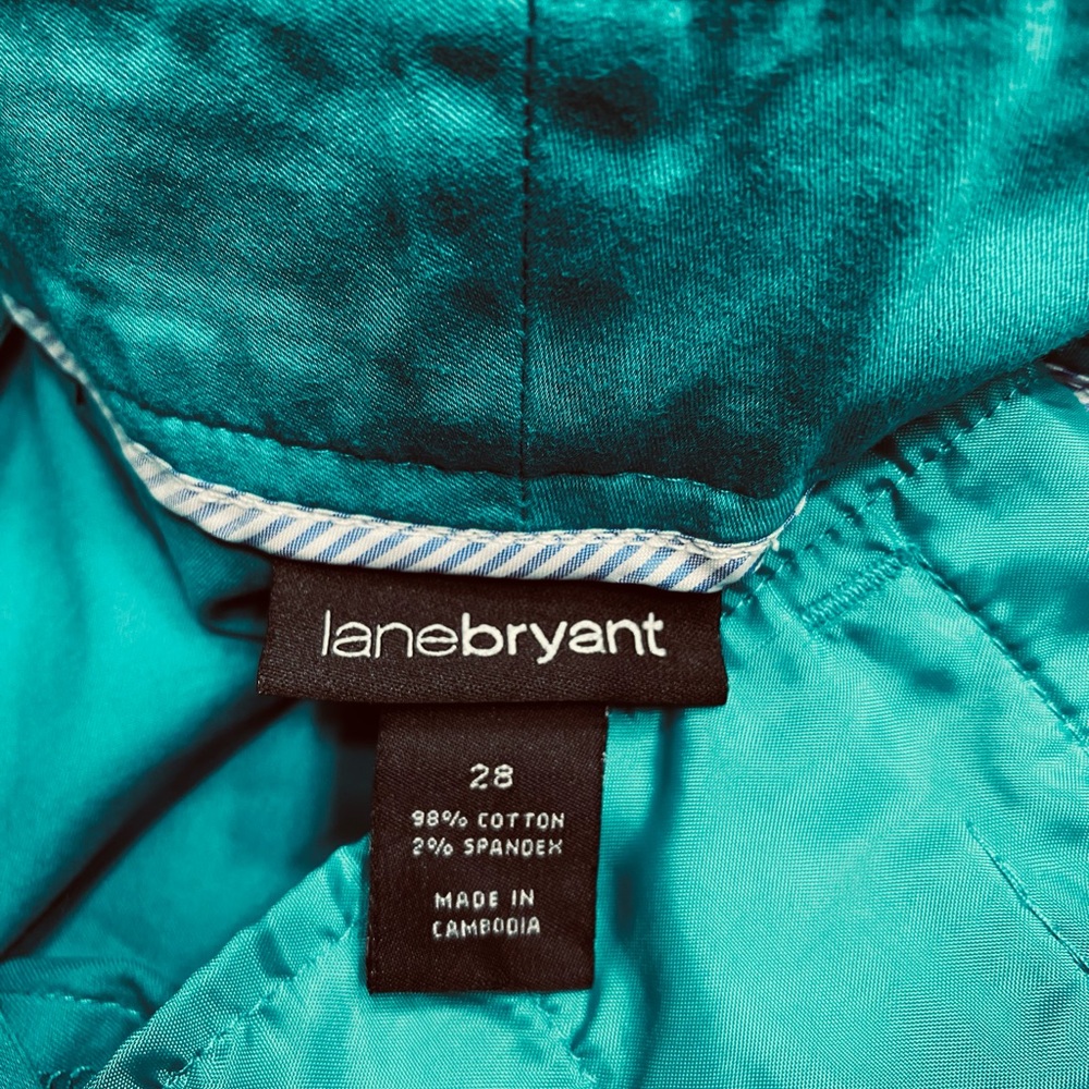 Lane Bryant Turquoise Cotton Blend Cropped Pnata